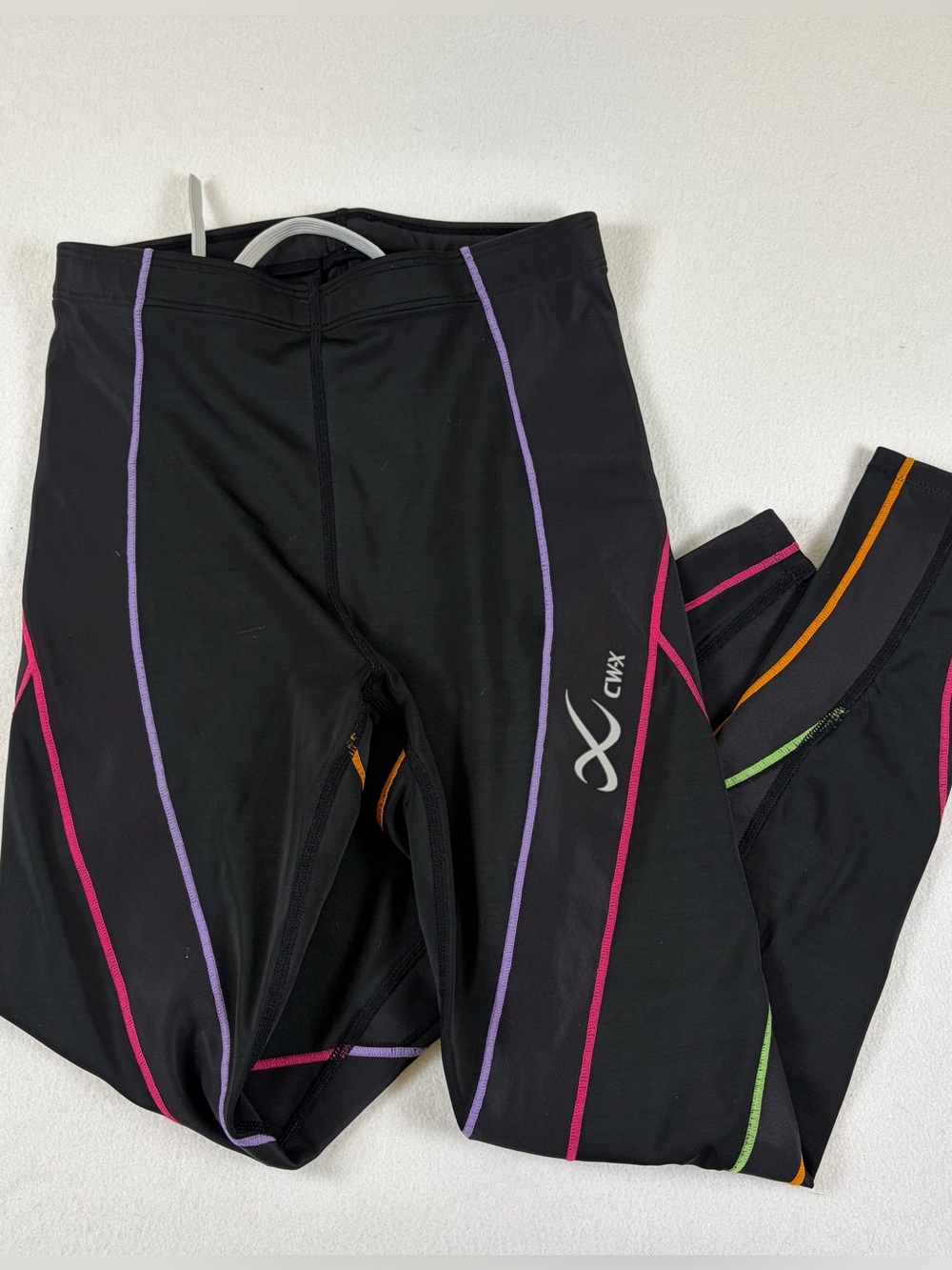 CW-X Women’s Compression Running Leggings Black Multi-Color Performance Tights
